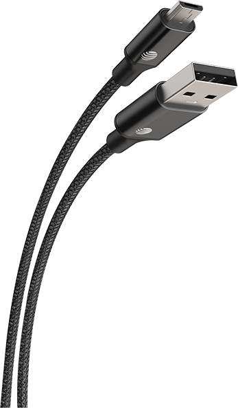AT&T 6ft USB A to Micro Cable - Black
